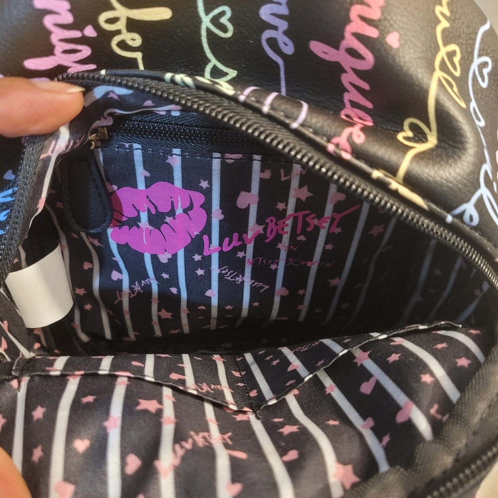 Betsy Luv Betsy Johnson Small Backpack with Colorful Signature Script - Picture 6 of 7